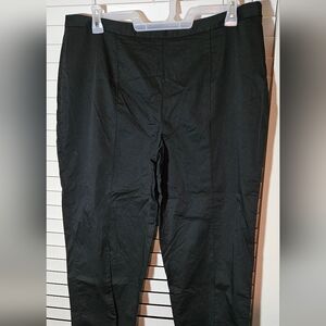 Talbots Side Zip Flat Front Black Pants